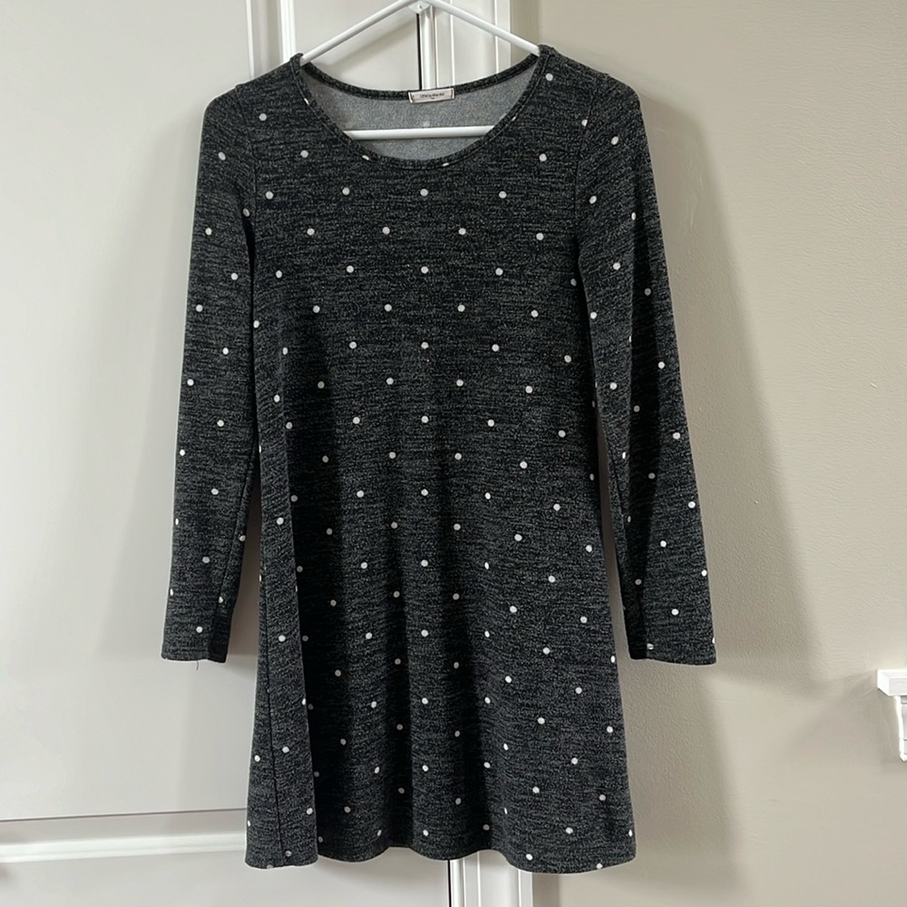 12 PM by Mon Ami Polka Dot Tunic with Faux Leather Elbow Pads